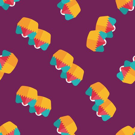 Chinese New Year flat icon,eps10 ,Chinese steam seamless pattern backgroundのイラスト素材