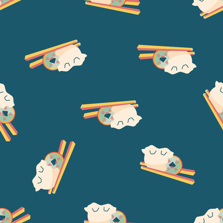 Chinese New Year flat icon,eps10, Coin wrapped  seamless pattern backgroundのイラスト素材