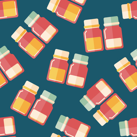 Glass bottled drinks flat icon,eps10 seamless pattern backgroundのイラスト素材