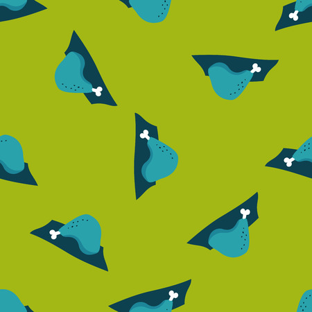 Chicken legs flat icon,eps10 seamless pattern backgroundのイラスト素材