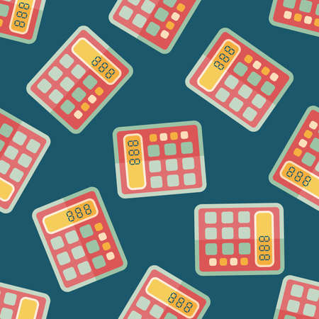 calculator flat icon,eps10 seamless pattern backgroundのイラスト素材