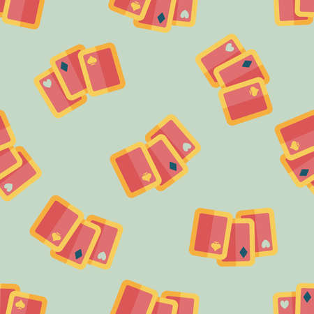 Playing cards flat icon,eps10 seamless pattern backgroundのイラスト素材