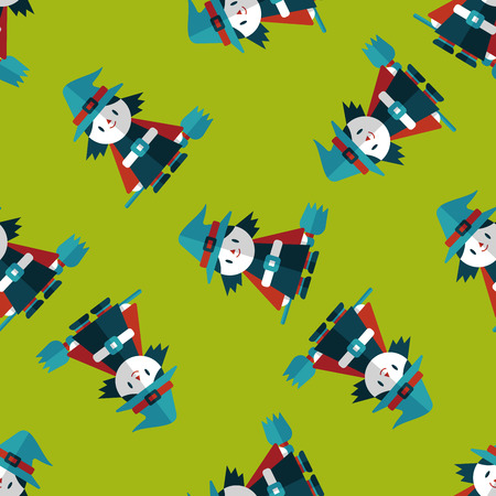 witch flat icon,eps10 seamless pattern backgroundのイラスト素材