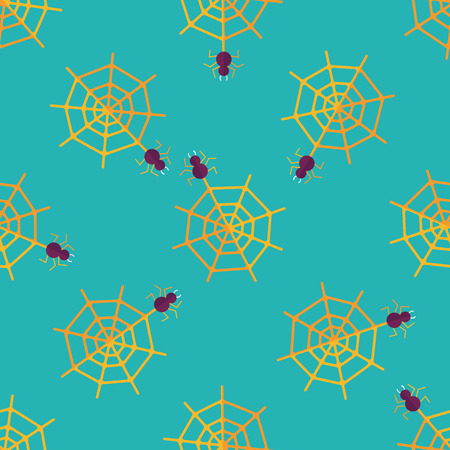 Halloween Spider flat icon,eps10 seamless pattern backgroundのイラスト素材