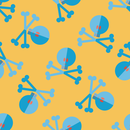skull flat icon seamless pattern backgroundのイラスト素材