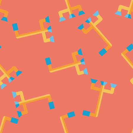 walking stick flat icon seamless pattern background