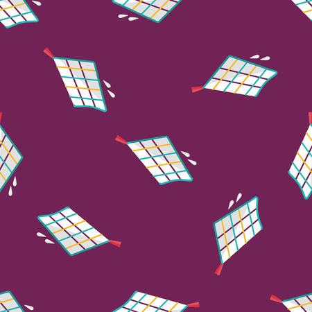 kitchenware rag flat icon,eps10 seamless pattern backgroundのイラスト素材