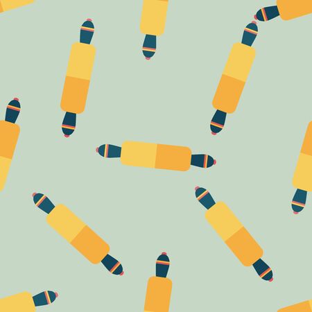 kitchenware rolling pin flat icon,eps10 seamless pattern backgroundのイラスト素材