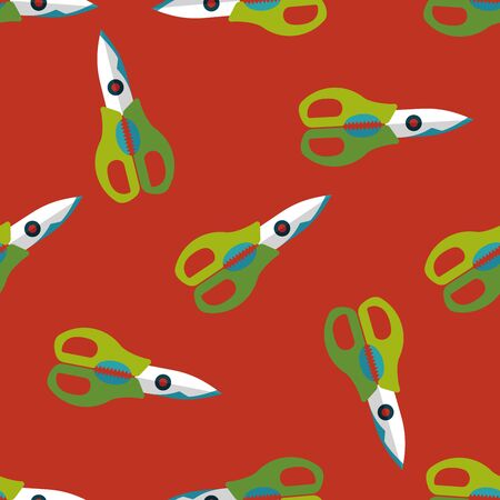 kitchenware scissors flat icon,eps10 seamless pattern backgroundのイラスト素材