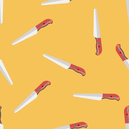 kitchenware knife flat icon,eps10 seamless pattern backgroundのイラスト素材