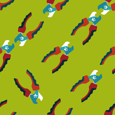 Pet nail clippers flat icon, eps10 seamless pattern backgroundのイラスト素材