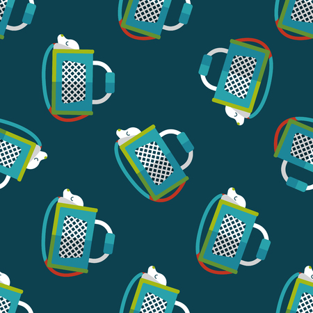 Pet dog travel cage flat icon,eps10 seamless pattern backgroundのイラスト素材