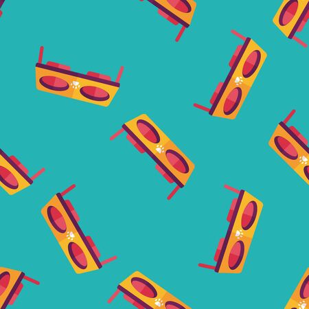 Pet dog food bowl flat icon,eps10 seamless pattern backgroundのイラスト素材