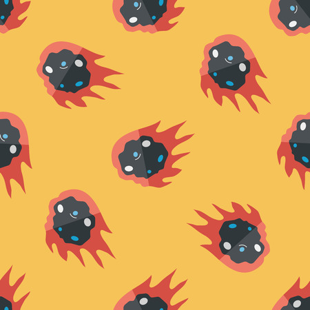 Space Meteorite flat icon,eps10 seamless pattern backgroundのイラスト素材
