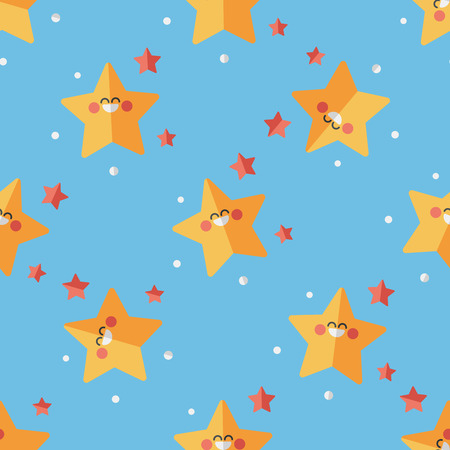 Space star flat icon,eps10 seamless pattern backgroundのイラスト素材