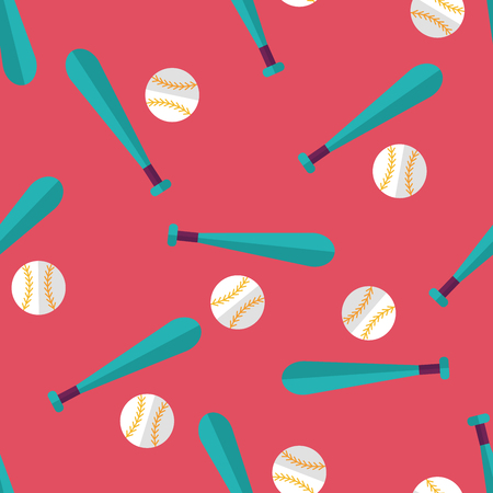 baseball flat icon,eps10 seamless pattern backgroundのイラスト素材
