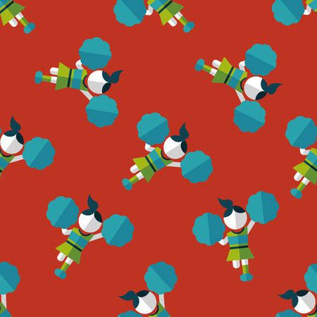 cheerleader flat icon,eps10 seamless pattern backgroundのイラスト素材