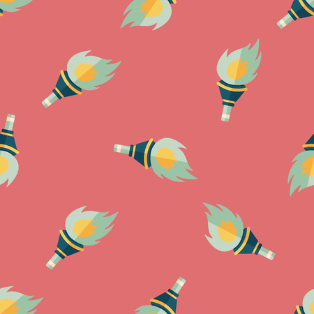 flaming torch flat icon,eps10 seamless pattern backgroundのイラスト素材