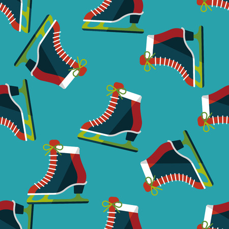 ice skate flat icon,eps10 seamless pattern backgroundのイラスト素材