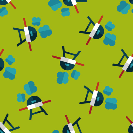 barbecue flat icon,eps10 seamless pattern backgroundのイラスト素材