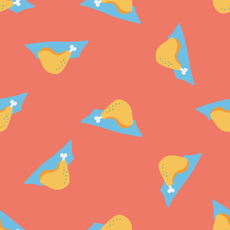 Chicken legs flat icon,eps10 seamless pattern backgroundのイラスト素材