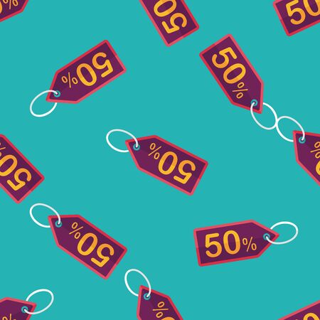 shopping sale price tag flat icon,eps10 seamless pattern backgroundのイラスト素材