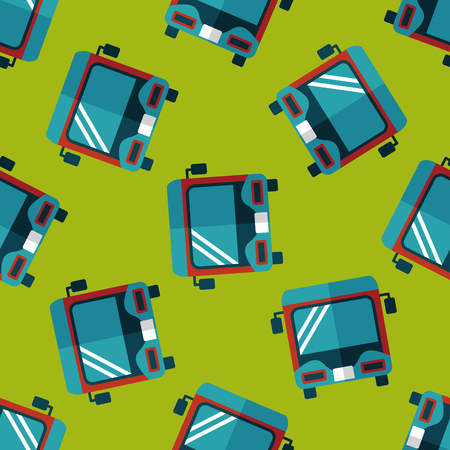 Transportation bus flat icon seamless pattern backgroundのイラスト素材