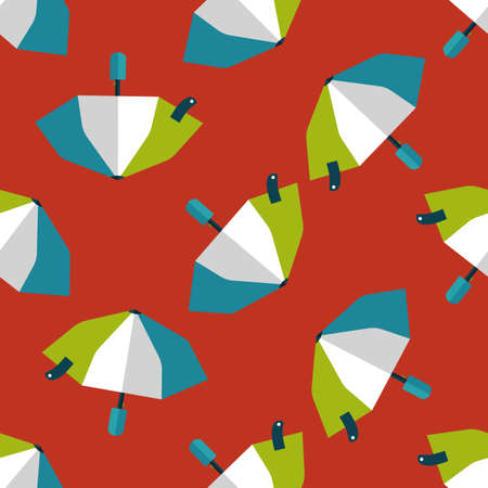 umbrella flat icon seamless pattern backgroundのイラスト素材