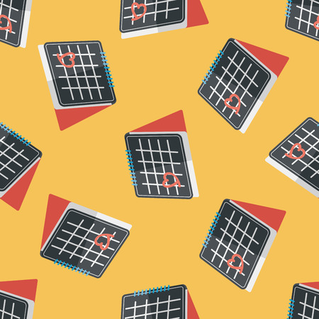 Valentine's Day February fourteen calendar flat icon with long s seamless pattern backgroundのイラスト素材