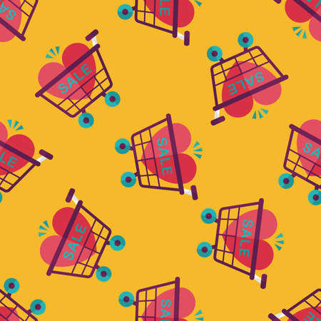 Valentine's Day SALE flat icon,eps10 seamless pattern backgroundのイラスト素材