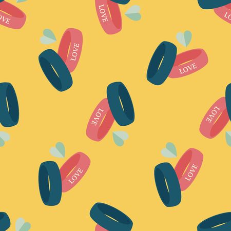 Valentine's Day couple bracelet flat icon,eps10 seamless pattern backgroundのイラスト素材