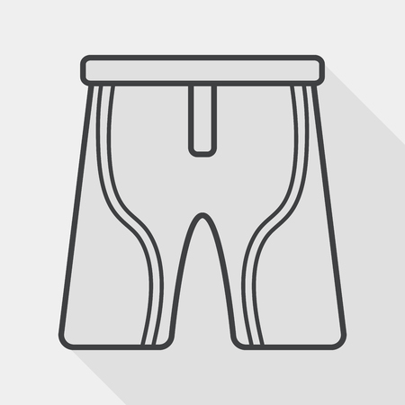 cycling shorts flat icon with long shadow, line iconのイラスト素材