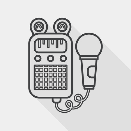 toy microphone flat icon with long shadow, line iconのイラスト素材