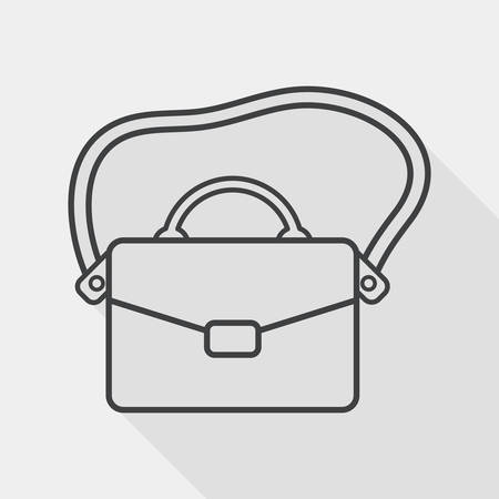 Briefcase flat icon with long shadow, line iconのイラスト素材