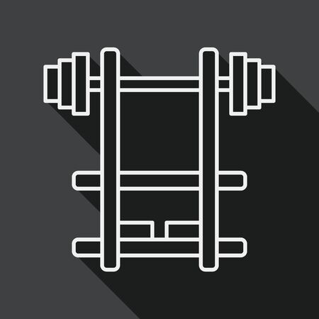 weightlifting flat icon with long shadow, line iconのイラスト素材