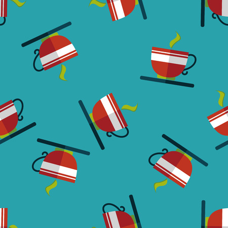 coffee flat icon seamless pattern backgroundのイラスト素材