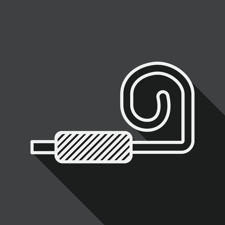 party horn flat icon with long shadow, line iconのイラスト素材