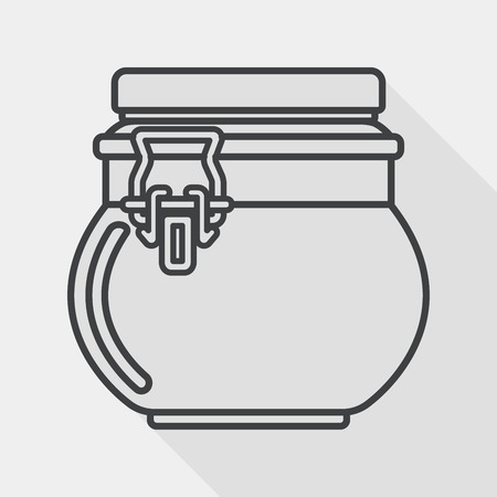 kitchenware preserving container flat icon with long shadow,eps1, line iconのイラスト素材