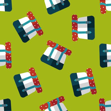 Backpack flat icon,eps10 seamless pattern backgroundのイラスト素材