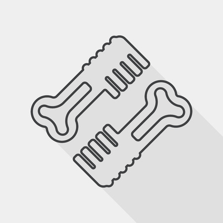Pet dog brush flat icon with long shadow, line iconのイラスト素材