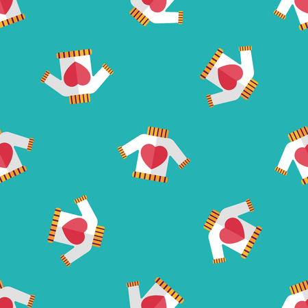 Valentine\'s Day clothes flat icon seamless pattern backgroundのイラスト素材
