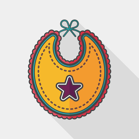 baby bib flat icon with long shadowのイラスト素材