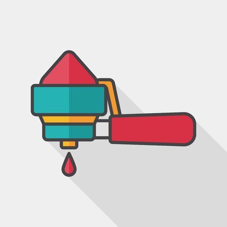 grinding coffee machine flat icon with long shadowのイラスト素材