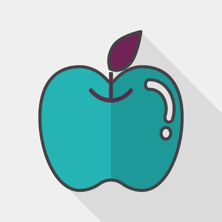 Apple flat icon with long shadow のイラスト素材