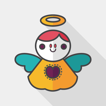 angel flat icon with long shadow のイラスト素材
