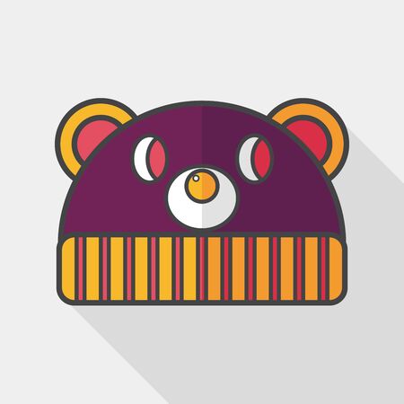 baby hat flat icon with long shadow のイラスト素材