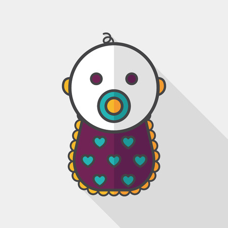 baby flat icon with long shadowのイラスト素材