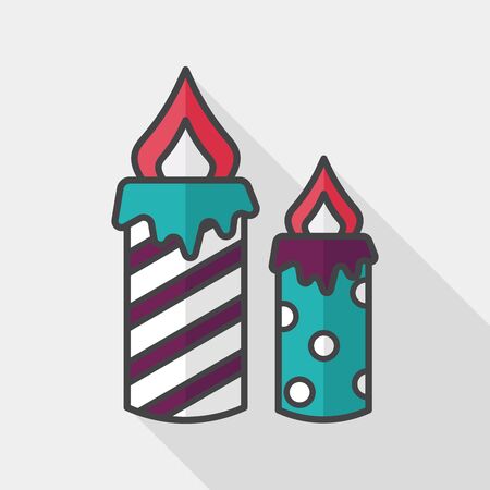 Candle flat icon with long shadow のイラスト素材