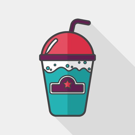 frappucino flat icon with long shadowのイラスト素材