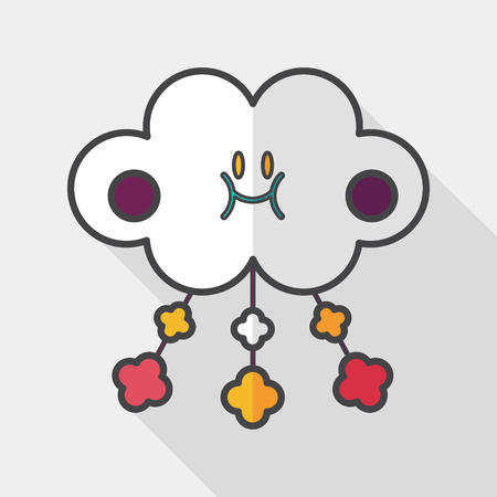 Baby crib hanging toy flat icon with long shadow のイラスト素材